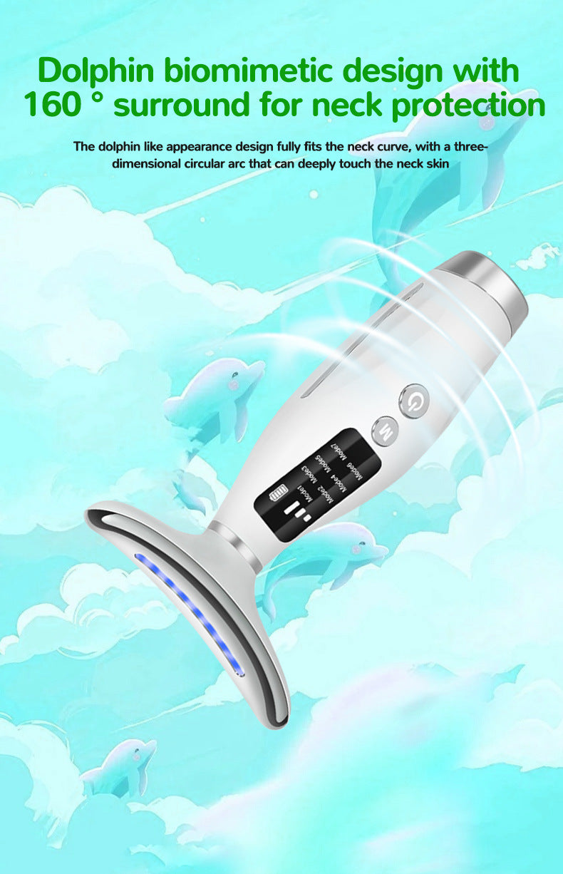 7-in-1 LED Photon Therapy Neck Beauty Device: Anti-Aging Skin Tightening Massager(White)