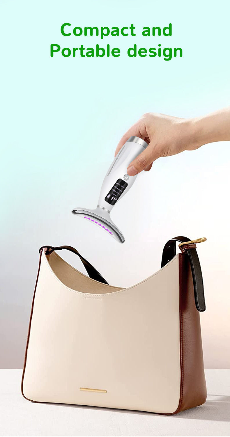 7-in-1 LED Photon Therapy Neck Beauty Device: Anti-Aging Skin Tightening Massager(White)