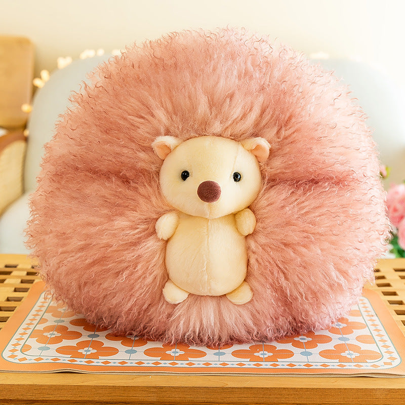 Super Soft Animal Sphere Plush Pillow - 38cm Decorative Throw Cushion for Sofa & Bed(peach)
