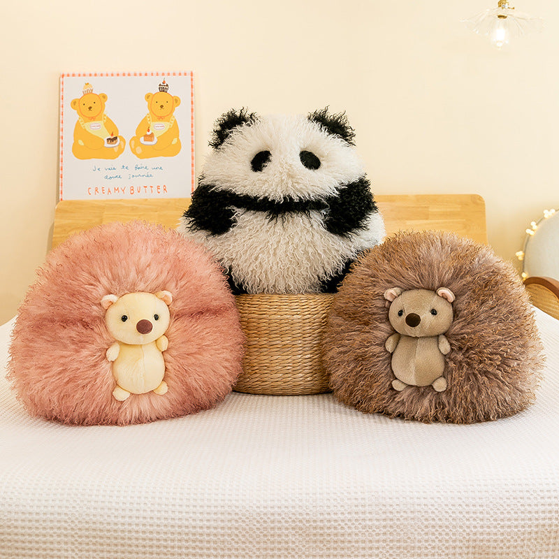 Super Soft Animal Sphere Plush Pillow - 38cm Decorative Throw Cushion for Sofa & Bed(peach)