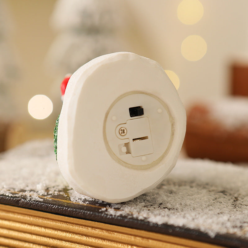 Light-Up Christmas Village Scene Figurine with LED Lamppost - Festive Tabletop Holiday Decoration(Elderly)