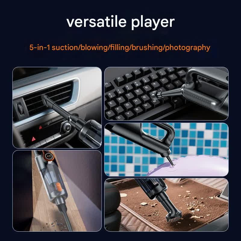 Multi-Function Cordless Handheld Vacuum Cleaner & Blower - Powerful Brushless Motor with Digital Display(Black and gray)