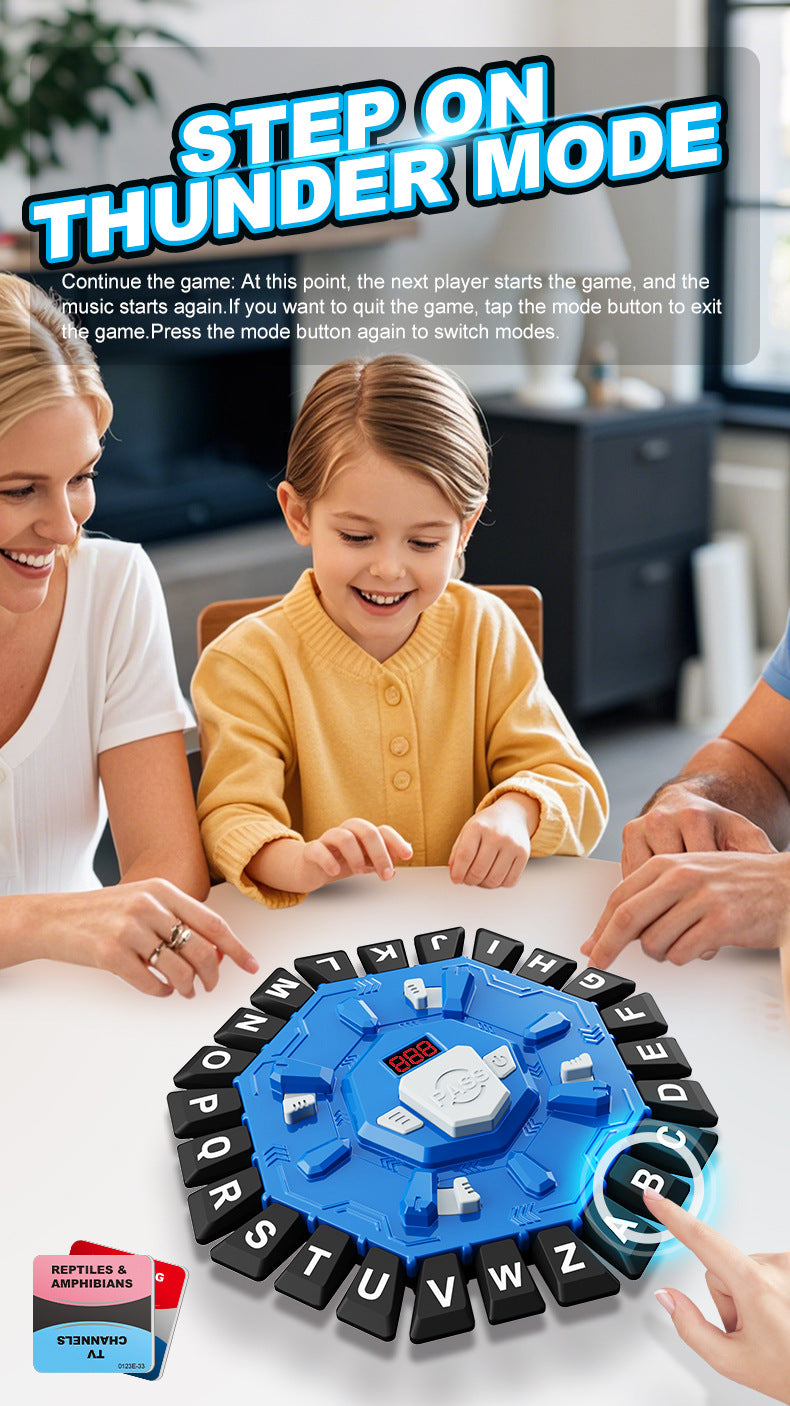 2pc Electronic Alphabet Categories Game - Fast-Paced Word Challenge for Family Fun(blue)