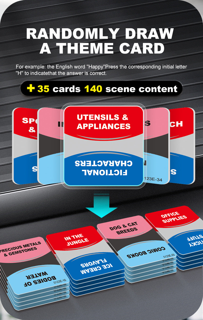 2pc Electronic Alphabet Categories Game - Fast-Paced Word Challenge for Family Fun(red)