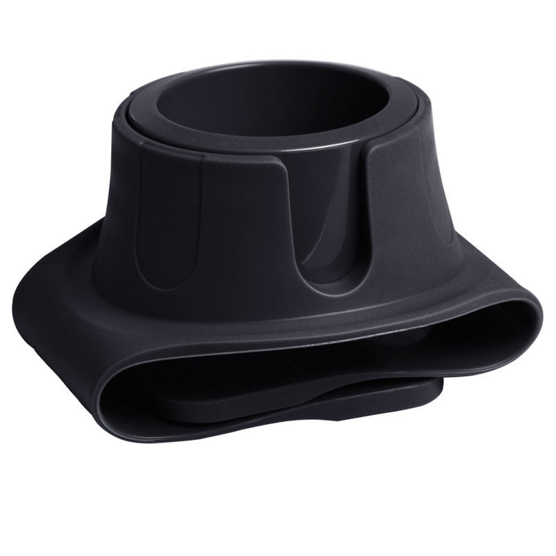 Flexible Anti-Spill Silicone Couch Arm Cup Holder - Sofa Armrest Drink Tray(black)