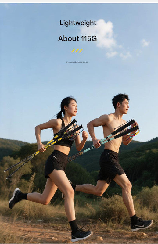 Ultralight Carbon Fiber Foldable Trail Running & Hiking Pole(yellow Recommended height range 165-175cm)