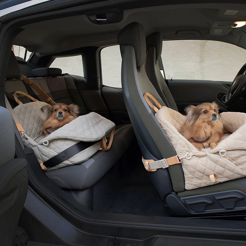 Luxury Quilted 2-in-1 Pet Travel Carrier & Car Booster Seat for Small Dogs(Pink)