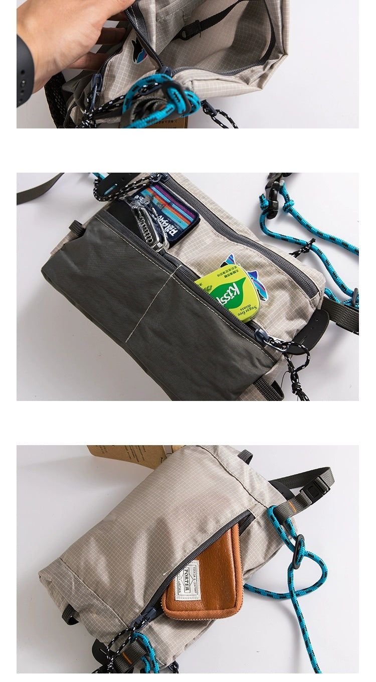 Waterproof Outdoor Crossbody Bag - Lightweight Polyester with Adjustable Strap & Multiple Pockets(Grey)