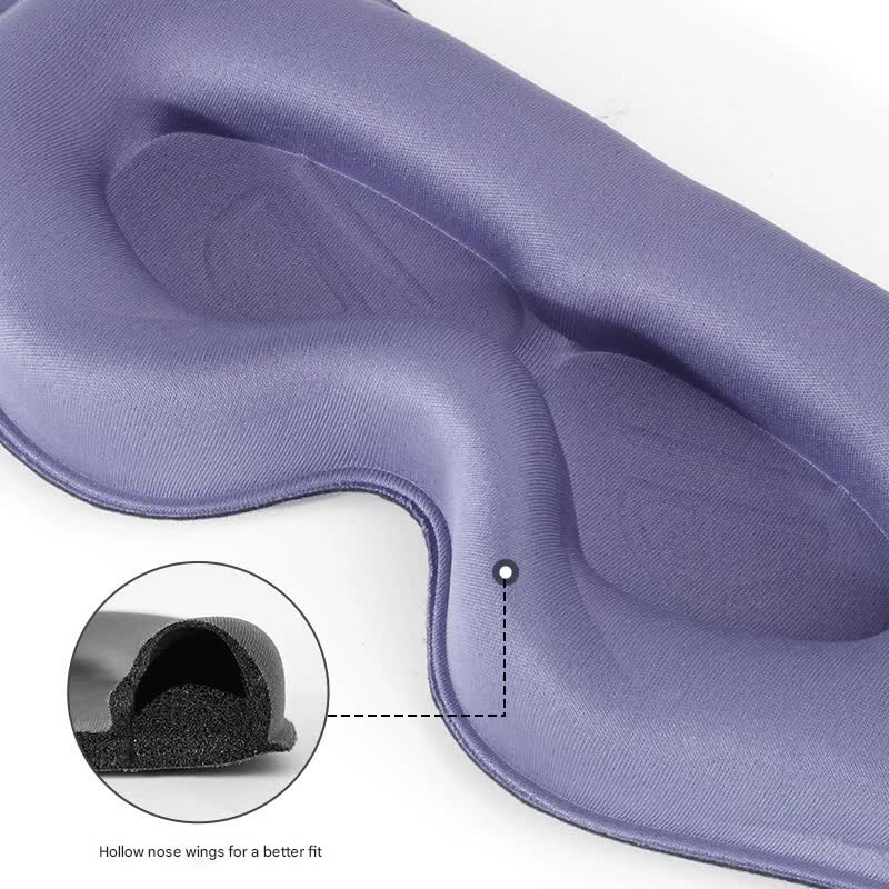 3pc 6D Contoured Zero-Pressure Sleep Mask - 360 Light Blocking Eye Mask with Adjustable Strap(black)