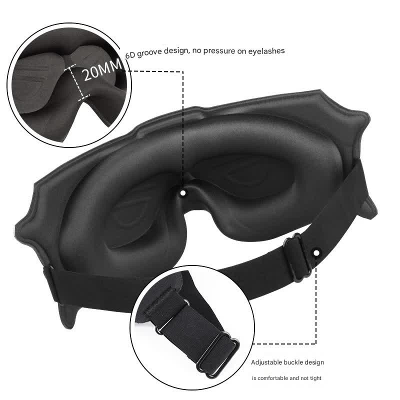 3pc 6D Contoured Zero-Pressure Sleep Mask - 360 Light Blocking Eye Mask with Adjustable Strap(Pink)