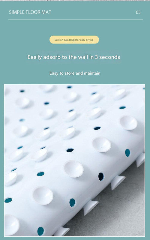 Non-Slip PVC Bath & Shower Mat with Suction Cups and Drainage Holes - Cartoon Ocean Theme(Submarine)