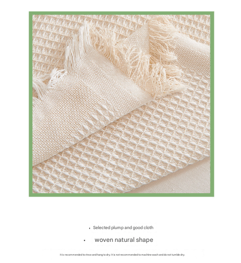 Black and white Ball Pattern Soft Waffle Weave Throw Blanket - Boho Style Cotton Blend Sofa Cover with Fringe 180x340cm