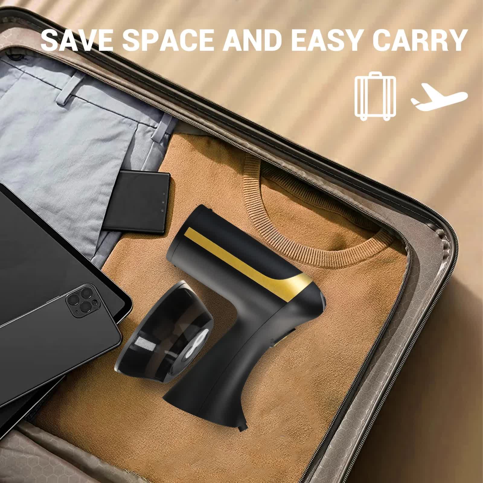 White Powerful 1500W Handheld Garment Steamer - Portable Clothes Wrinkle Remover with Fast-Heat Technology and 350ml Tank for Home & Travel