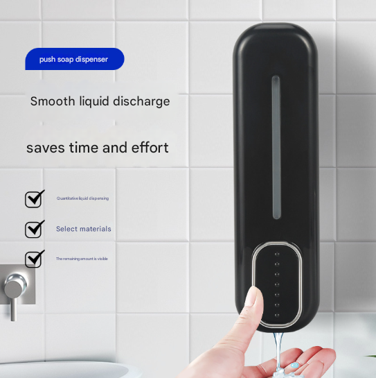 2 Pcs Silver Modern Wall-Mounted Press Soap Dispenser - 300ml Refillable Pump for Bathroom & Kitchen