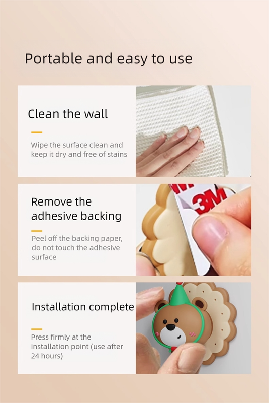 4 Pcs Yellow Adorable Bear Wall Protector - Multi-Use Self-Adhesive Door Stopper Bumper