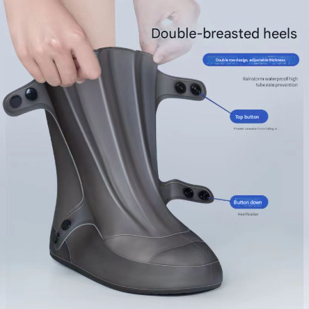 2 Pcs Size S White Reusable Waterproof Shoe Covers - Heavy Duty Non-Slip Rain Boot Protectors