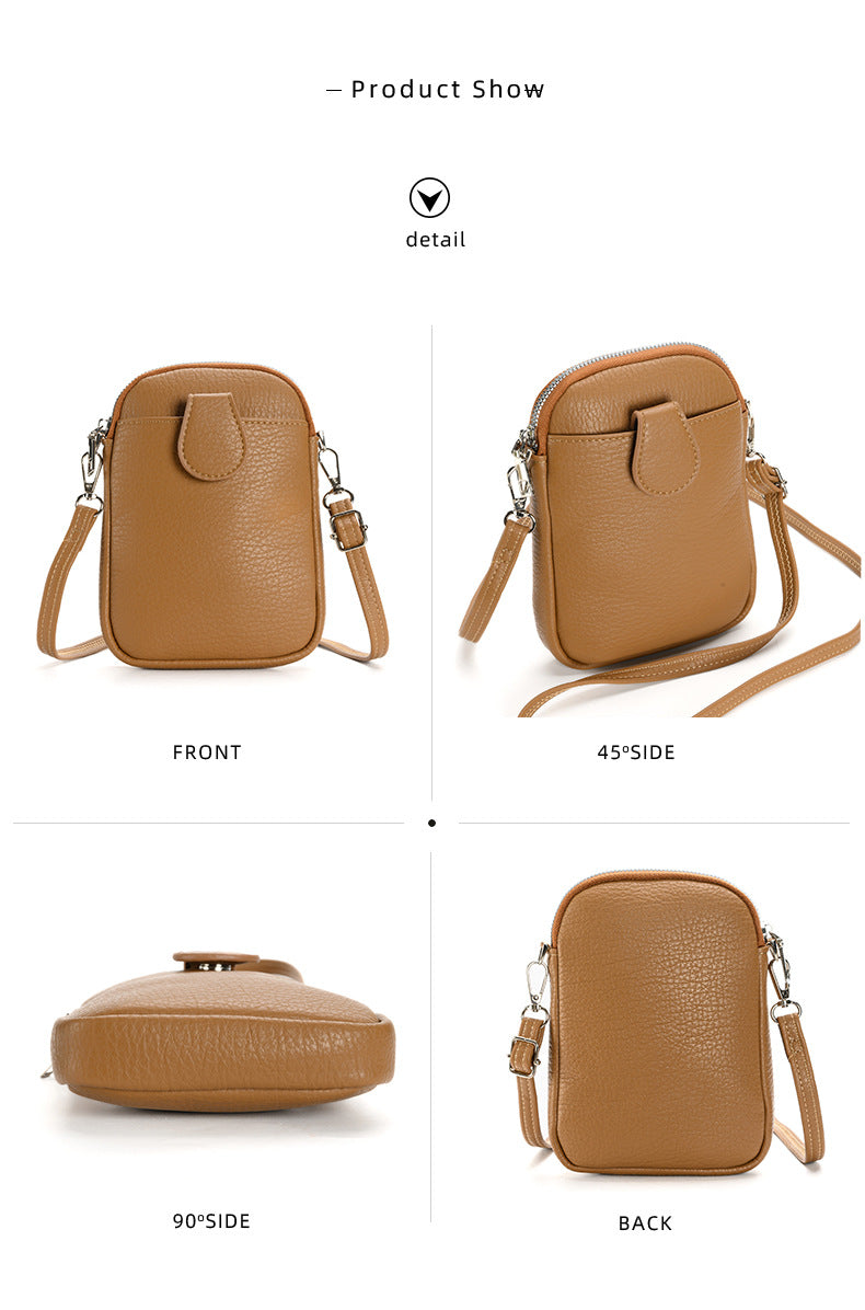 Green Chic Crossbody Phone Bag - Womens PU Leather Mini Shoulder Purse with Adjustable Strap