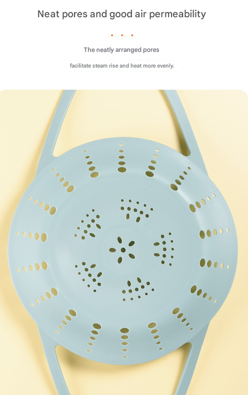 Large Blue Flexible Silicone Steamer Basket with Heat-Resistant Handles - Food-Grade Vegetable Steamer Insert for Pots & Pans
