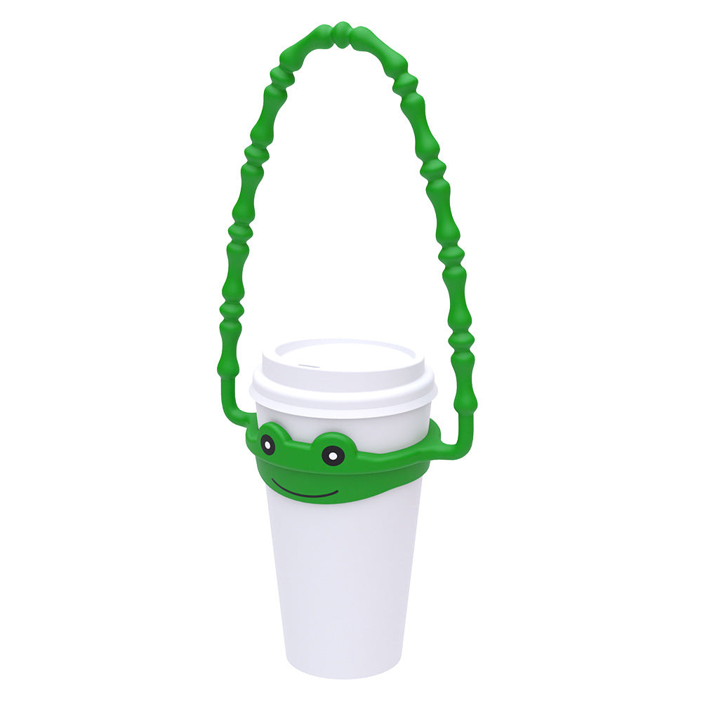 2 Pcs White and Black Panda Adorable Animal Silicone Cup Carrier - Portable Reusable Handle for Water Cup(cup not included)