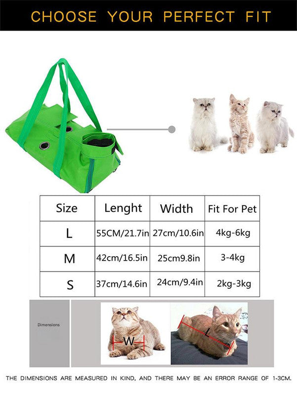 Size S Yellow Multi-Functional Cat Grooming Bag - Anti-Scratch Restraint Pouch for Nail Trimming and Vet Visits