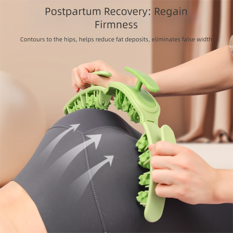 Green Removable Adjustable Wrap-Around Muscle Roller - 11-Wheel Deep Tissue Massager for Legs, Arms & Body