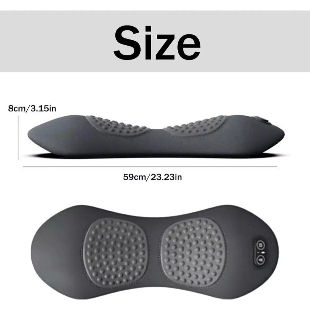 Light Grey 3-in-1 Heated Back Stretcher with Vibration Massage & Traction Lift — Memory Foam Lumbar Support Cushion for Home Therapy and Pain Relief