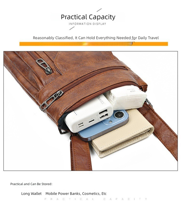 Black Women's Crossbody Bag Soft PU Leather Shoulder Phone Bag Vintage European Style Small Messenger Purse