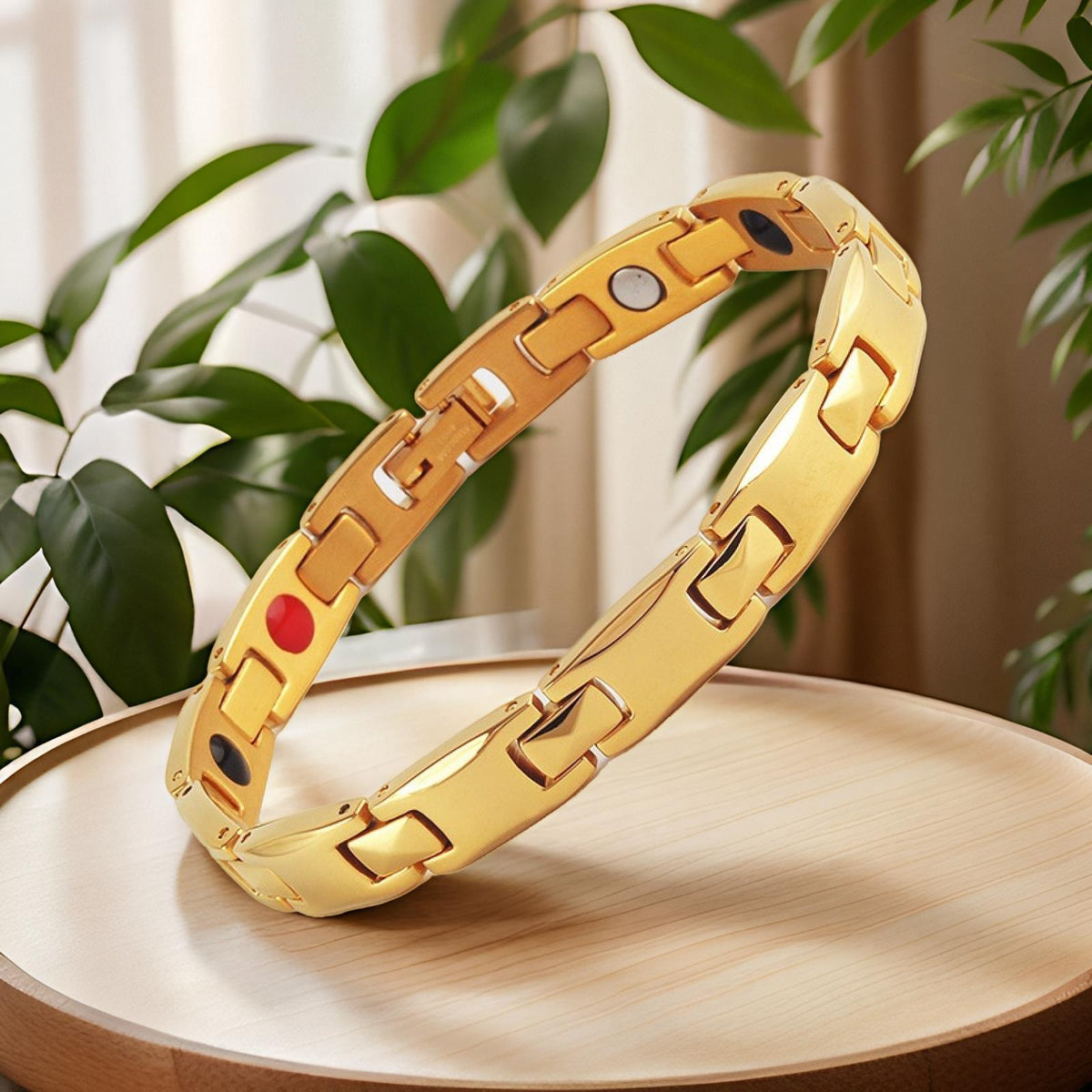 Silver Men's Titanium Steel Magnetic Bracelet with Negative Ions and Germanium Elements