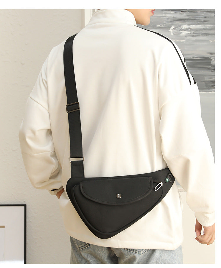 Black Men's Nylon Fabric Chest Bag – Lightweight, Waterproof & Multi-Functional Crossbody Sling Bag