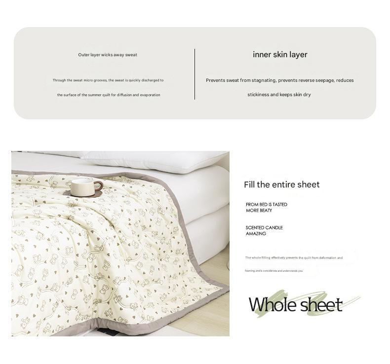 Lightweight Reversible Summer Quilt - Soft, Breathable & Machine Washable Comforter(150x200cm Full of Love)