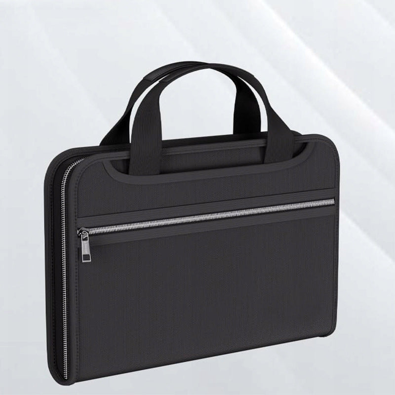 Fireproof & Waterproof Expanding File Folder Organizer with Zipper - Large Capacity Document Safe Bag(Silver zipper handle model)