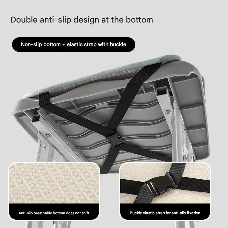 Memory Foam Student Seat Cushion - Pressure Relief, Non-Slip with Adjustable Straps for Healthy Posture(Rocket Gray 36x34cm)