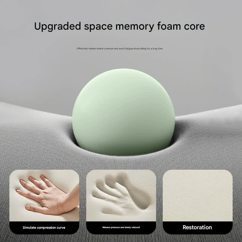 Memory Foam Student Seat Cushion - Pressure Relief, Non-Slip with Adjustable Straps for Healthy Posture(Astronaut Gray 36x34cm)