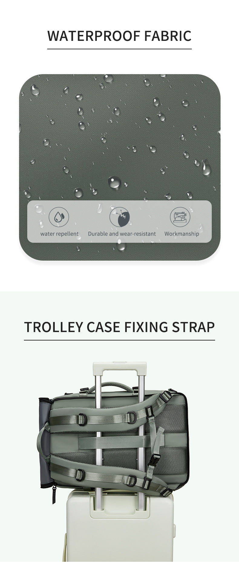 4-in-1 Convertible Travel Backpack & Briefcase - Large Capacity, 16" Laptop Compartment, USB Port(Green)