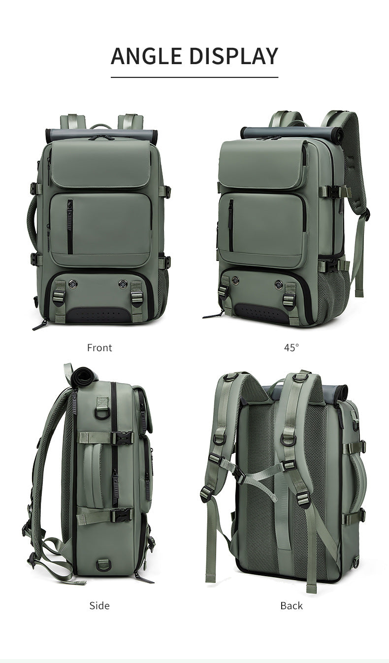 4-in-1 Convertible Travel Backpack & Briefcase - Large Capacity, 16" Laptop Compartment, USB Port(Dark Green)