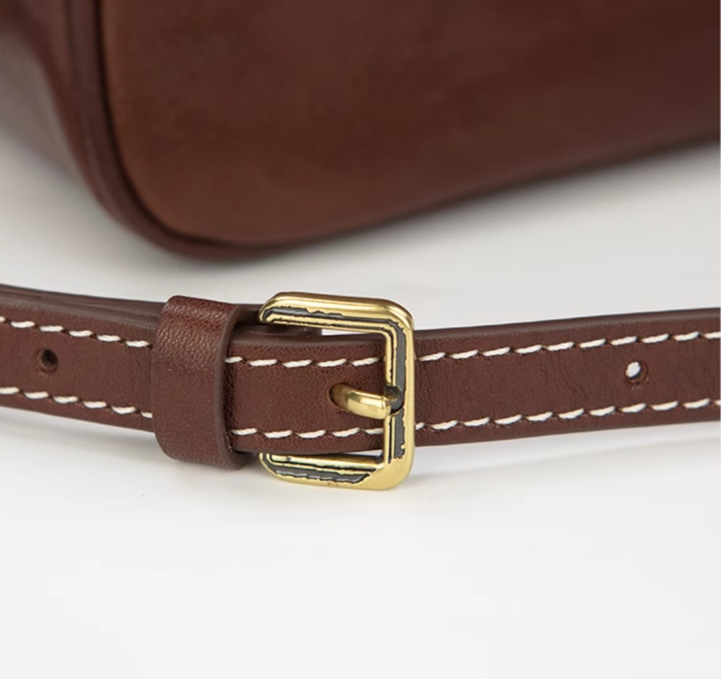 Large Size Black Vintage Genuine Split Leather Bowling Bag for Women - Retro Top Handle Satchel & Crossbody Purse