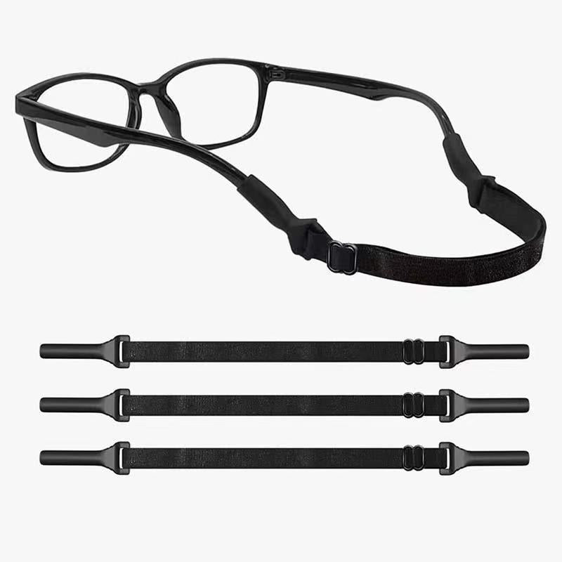 10-Pack Adjustable Sport Eyewear Retainer Straps - Black Anti-Slip Glasses Cord 210mm (Stretches to 320mm)