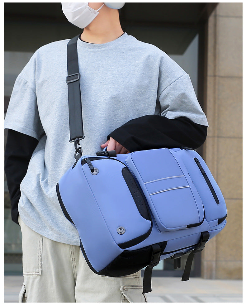 Large Capacity Convertible Travel Backpack - 16" Laptop Compartment, Shoe Pouch & USB Port(Grey)