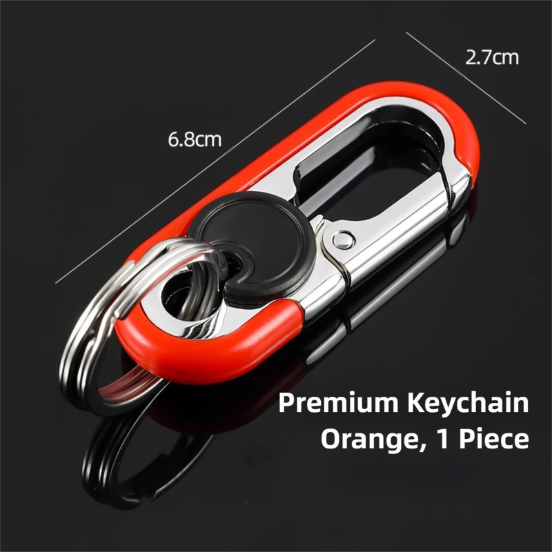 3pc Red Durable Zinc Alloy Carabiner Keychain – Secure Twist Lock & Dual Key Rings