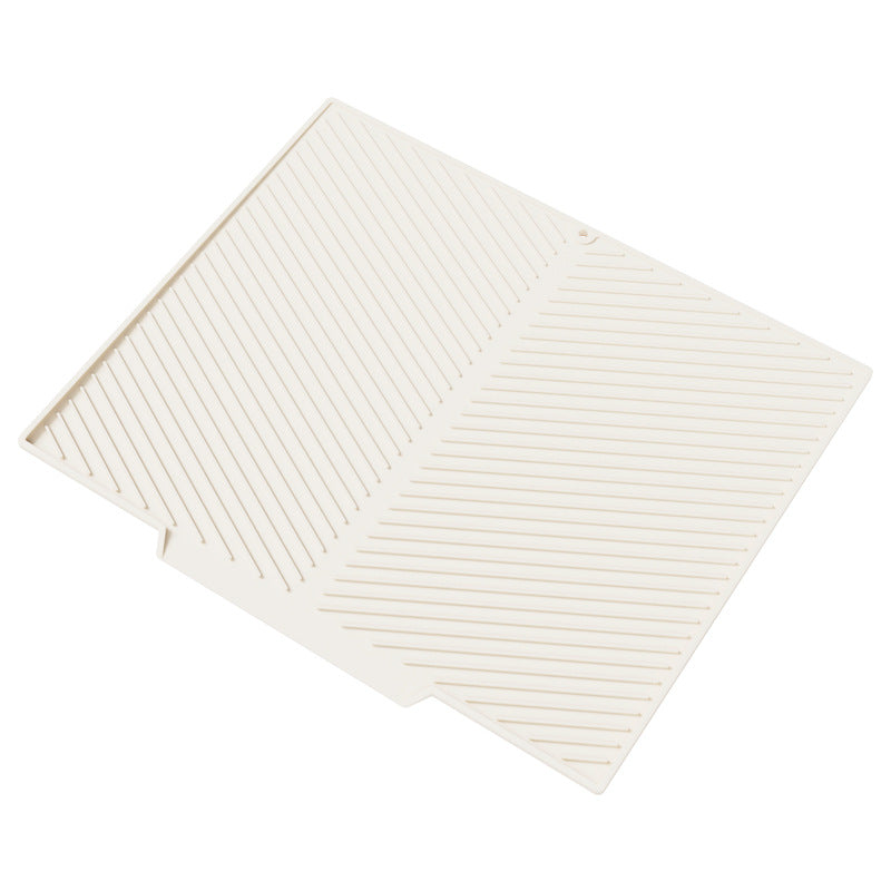 2PC White Multi-Use Drain Mat (37x27 cm) – Non-Slip Heat Protection for Dish Drying & Prep