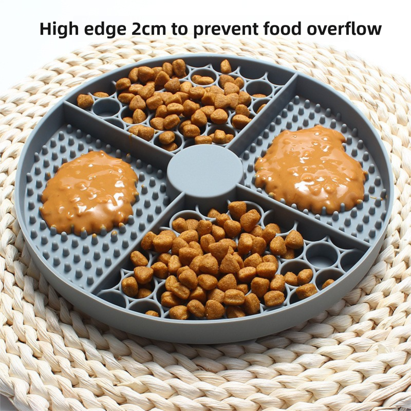 2-Pack Yellow Food Grade Silicone Dog Lick Mat - Bone Shape Slow Feeder for Anxiety Relief, Training & Bath Time - Non-Slip Suction Cups