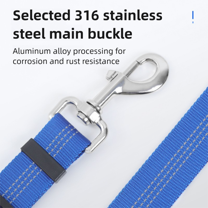 2PC Purple Adjustable Dog Car Safety Seat Belt Leash - Anti-Shock Bungee Headrest Restraint with Reflective Stitching & 316 Stainless Steel Clip