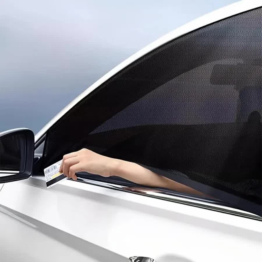 4PCS Car Curtain Screen Mosquito Net for Sedan(2 Front + 2 Rear) - Anti-mosquito Shade in Summer, Sun Protection Ventilation Heat Insulation