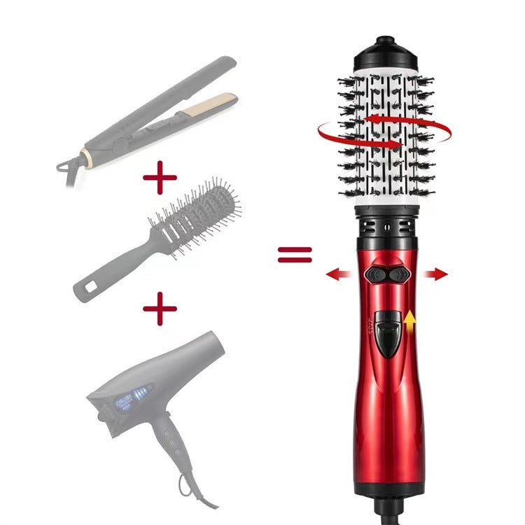 2-in-1 Pink Automatic Rotating Hot Air Styler(38/50mm Curling Barrel) - Multifunctional Hair Dryer Brush, Straightener & Curler with 3 Heat Settings and 360° Bi-directional Rotation