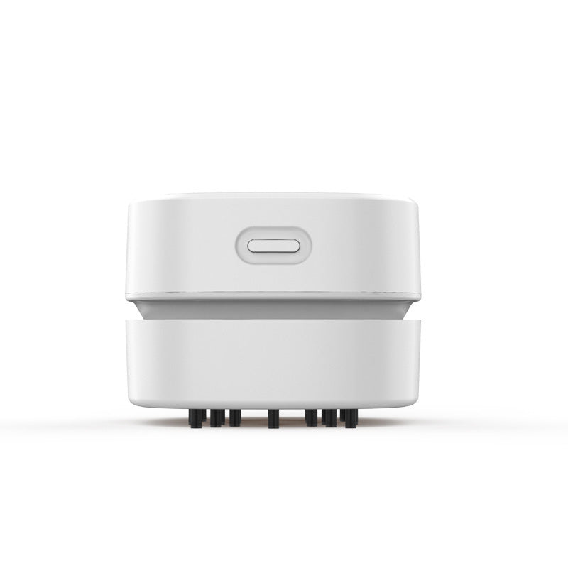 White Portable Handheld Cordless Mini Desktop Vacuum Cleaner - Powerful 10KPA Suction, Efficient Dust & Debris Collection for Home, Office, and Student Use