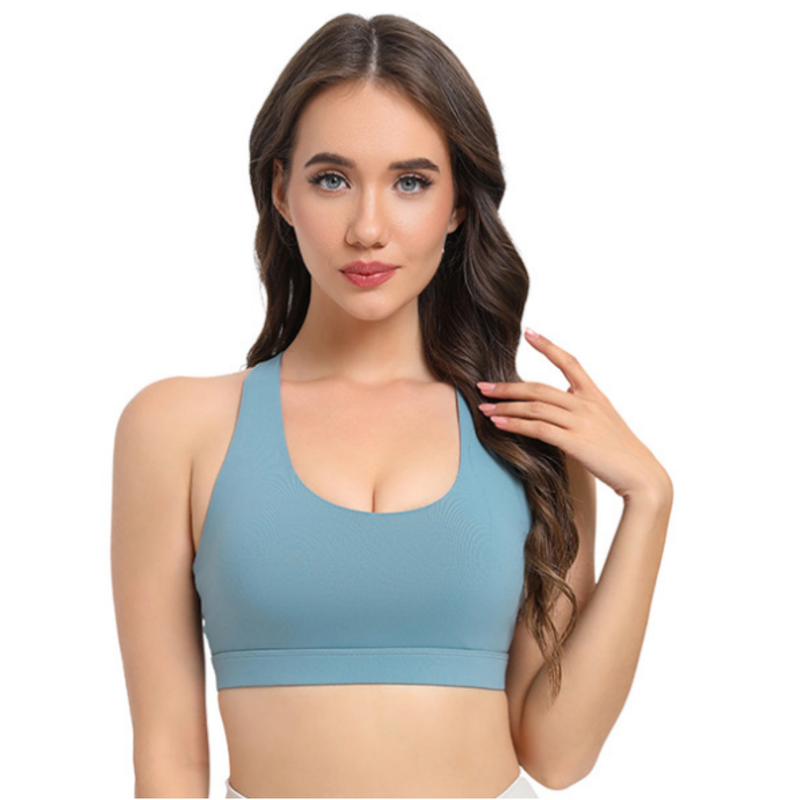 2-Pack Blue High-Support Shockproof Sports Bra(S Size) - Women's Backless Yoga Running Vest with Naked-Feel Comfort (Padded & Wire-Free)