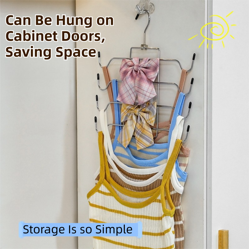2-Pack Vertical Layered Bra and Lingerie Organiser Hanger(4 Tier: 30.5X30cm) - Stainless Steel Space Saver for Underwear, Bras, and Tank Tops