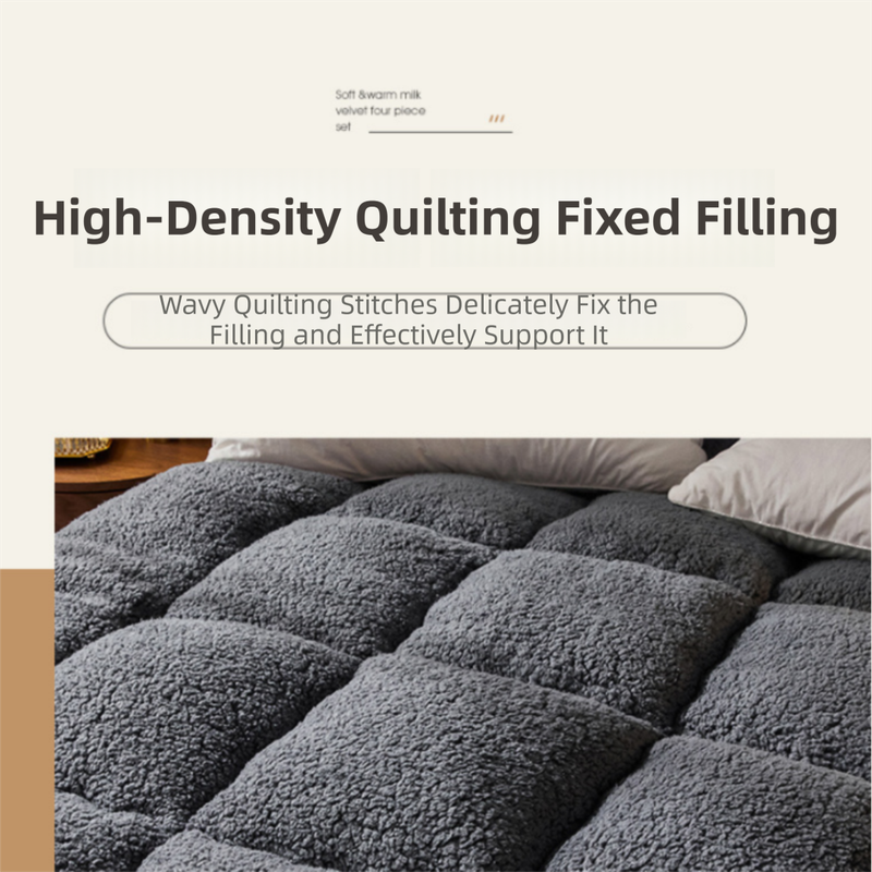 Superior Insulation Grey Dual-Sided Pet Sleeping Mat(60X120CM) for Dogs & Cats - 3D Thickened Support & Durable Wavy Quilting, Reversible Lamb Velvet & Brushed Cotton Bed