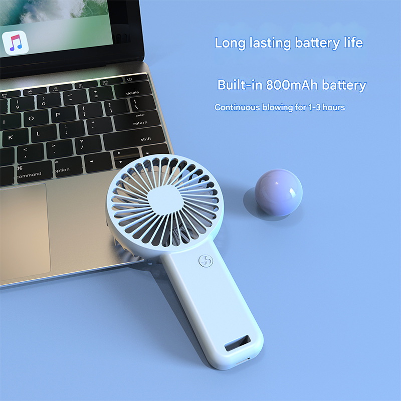 2-PCS Pink Portable USB Rechargeable Mini Handheld Fan with Desktop Base & Phone Stand - 3-Speed Quiet Operation