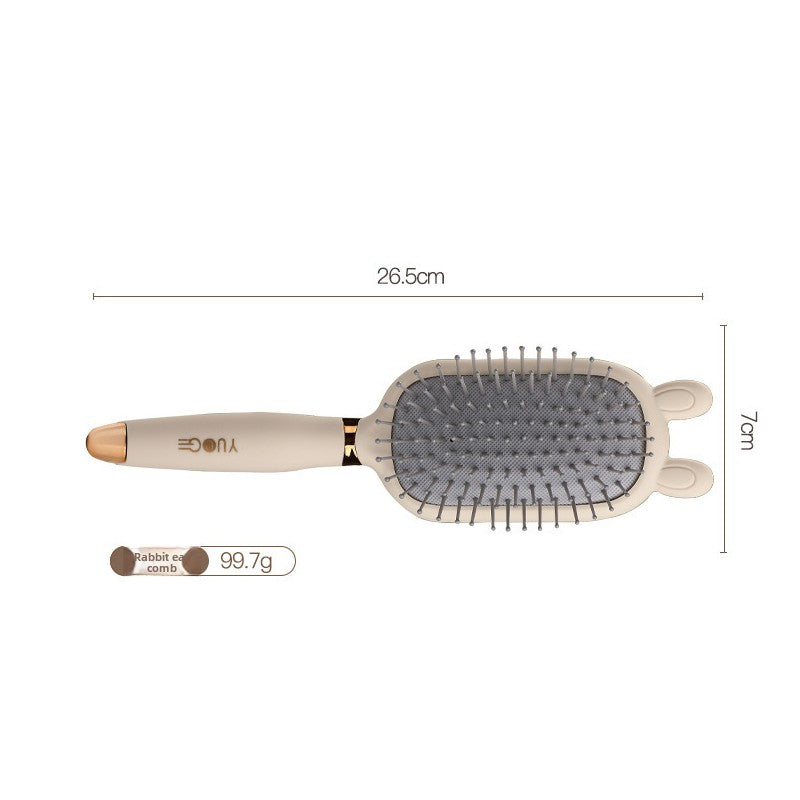 Rabbit ear comb Soft Touch Air Cushion Hair Brush with Built-in Cleaning Claw Detangling Massage Comb for Wet and Dry Hair Gentle Scalp Care
